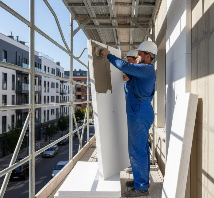 Equipo instalando SATE en Mallorca
